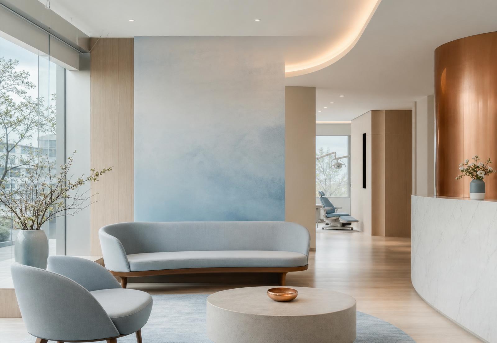 Sala d'attesa luminosa e accogliente dello Studio Dentistico Ruperti a Bassano del Grappa